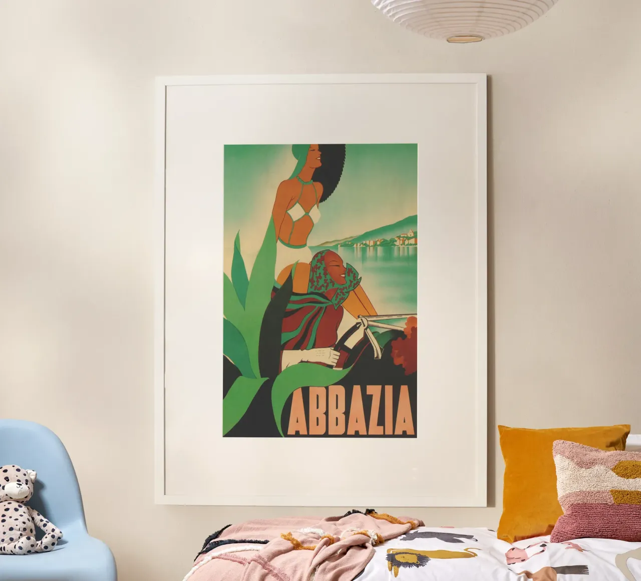 Abbazia Vintage Travel Poster poster con telaio in legno da Vibrant Vintage Prints