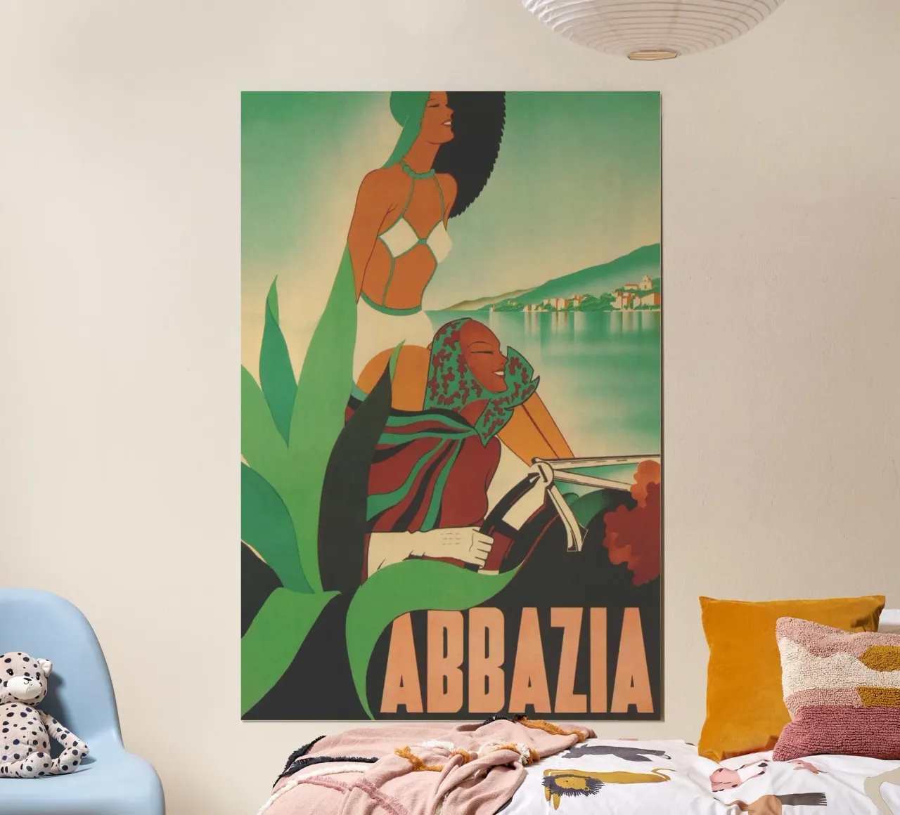 Abbazia Vintage Travel Poster poster con telaio in legno da Vibrant Vintage Prints