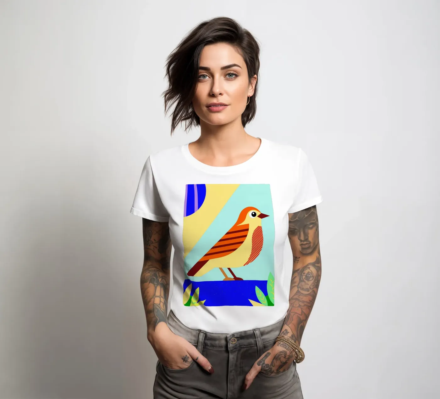 uccello vettoriale t-shirt da donna da Botania