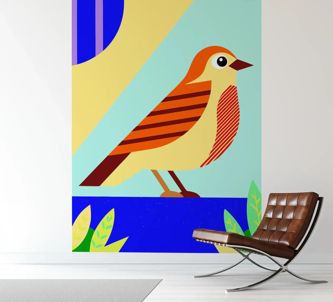vector vogel fotobehang van Botania