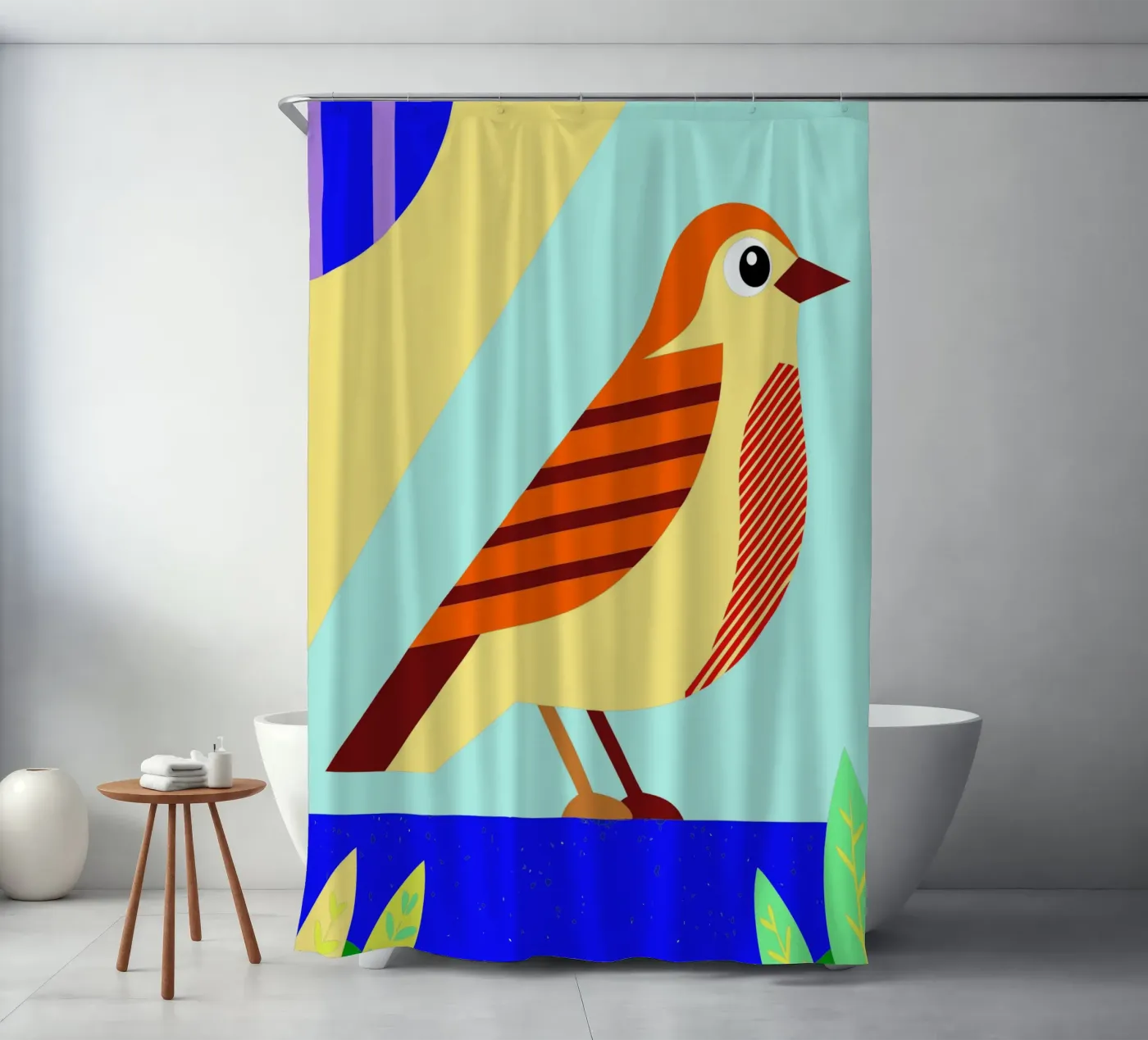 bird vector shower curtain by Botania