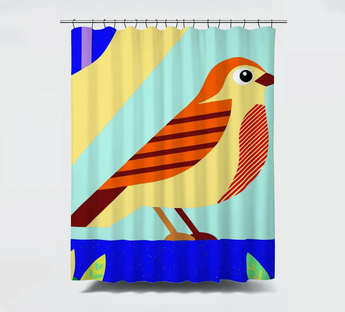 bird vector shower curtain by Botania