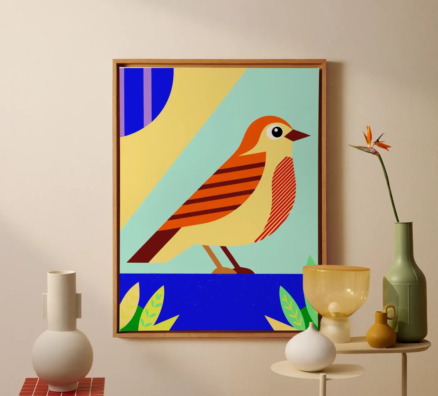 bird vector canvas van Botania