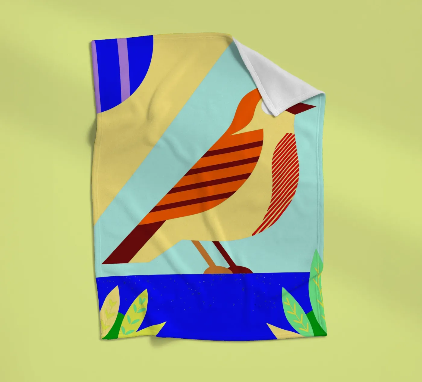 bird vector fleece blanket by Botania
