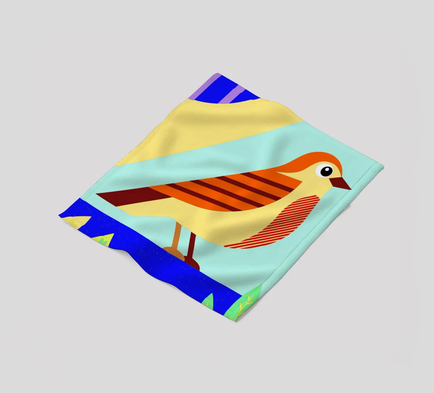 bird vector fleece blanket by Botania