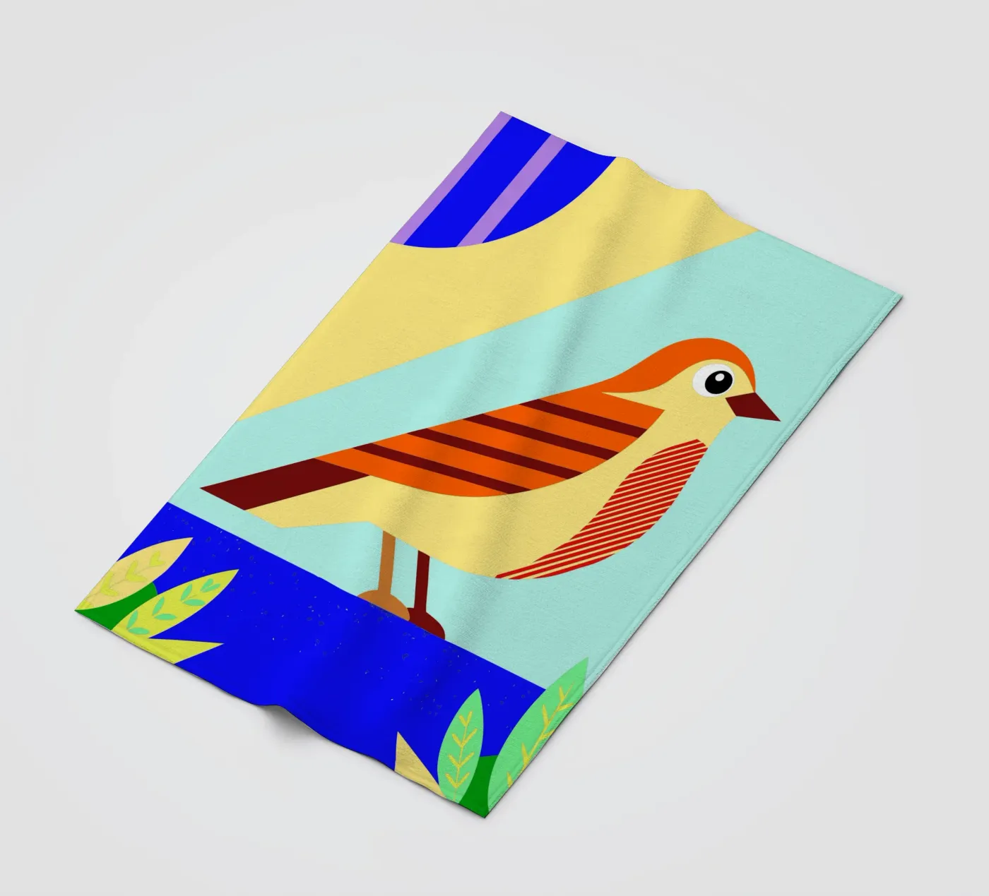 bird vector fleece blanket by Botania