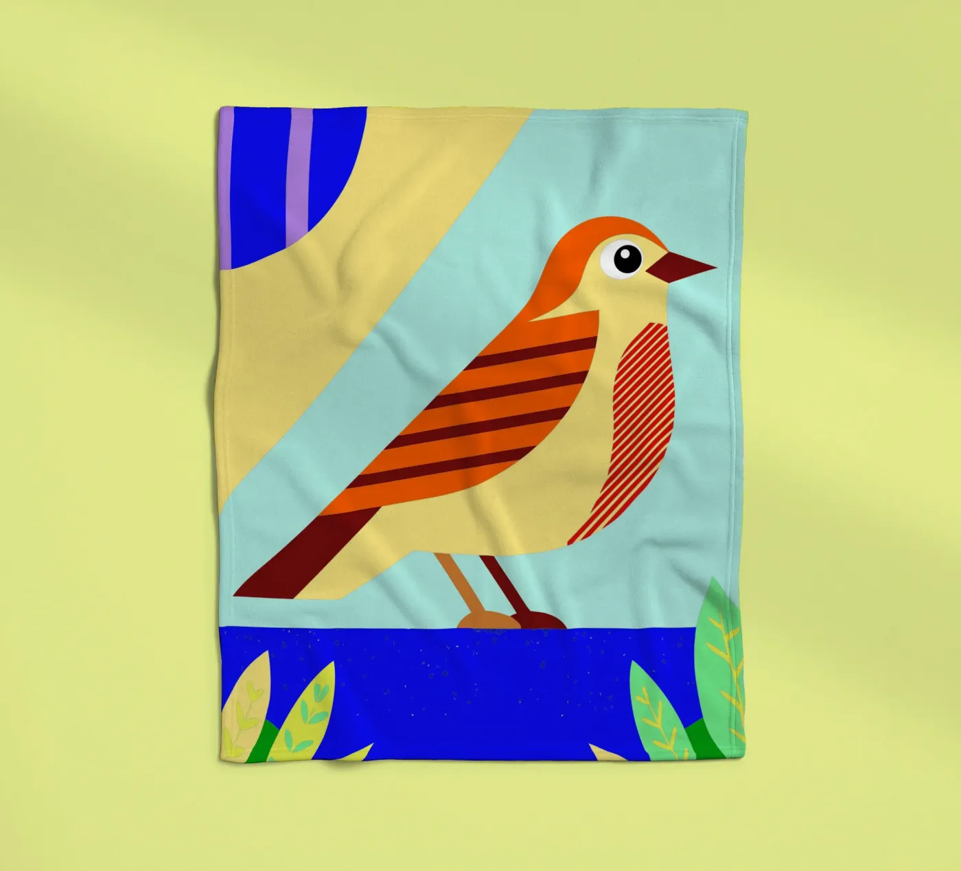 bird vector fleece blanket by Botania