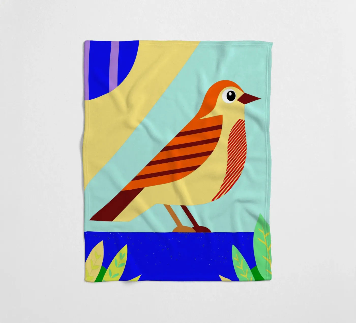 bird vector fleece blanket by Botania
