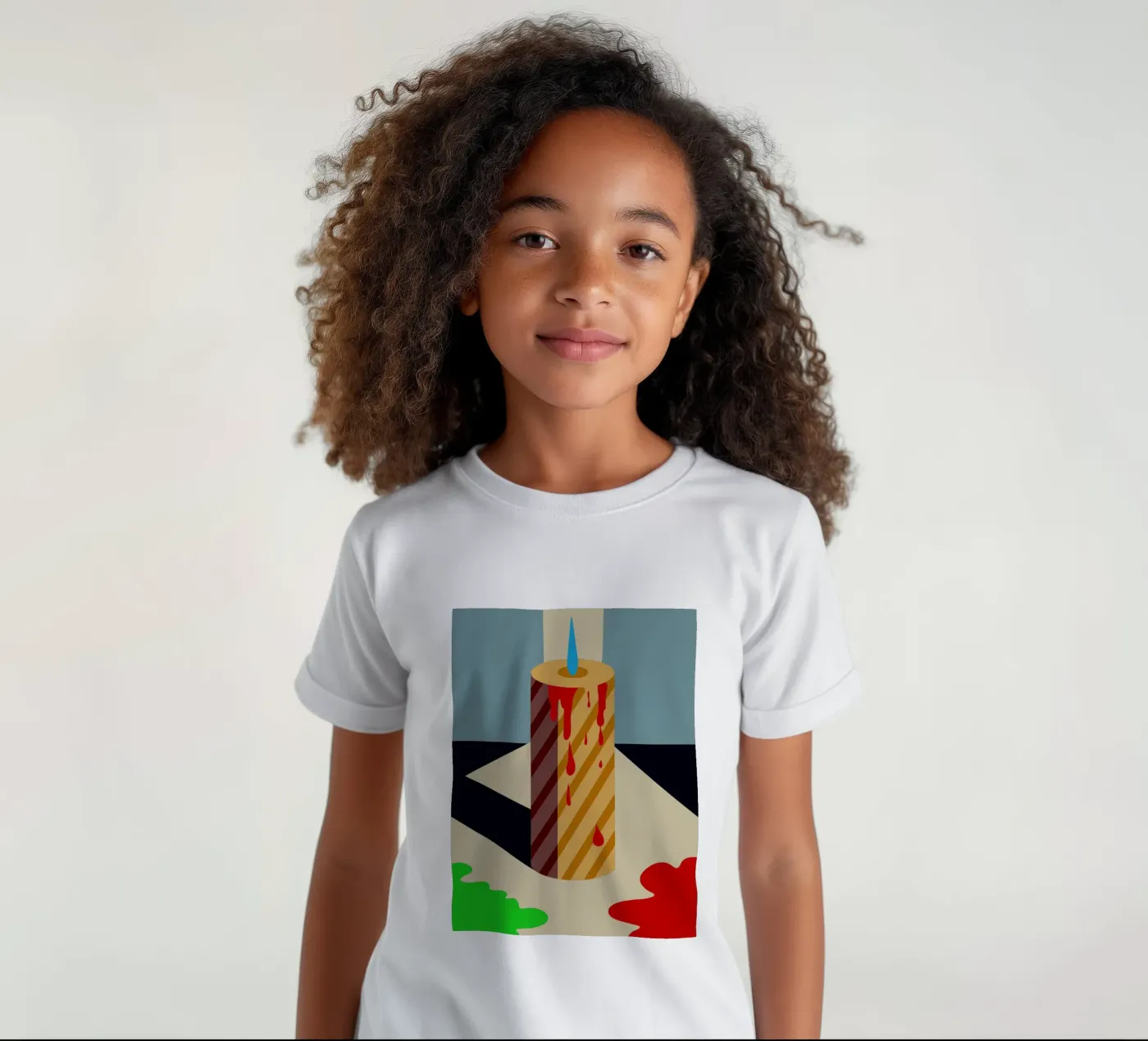 candle vector kids t-shirt by Botania