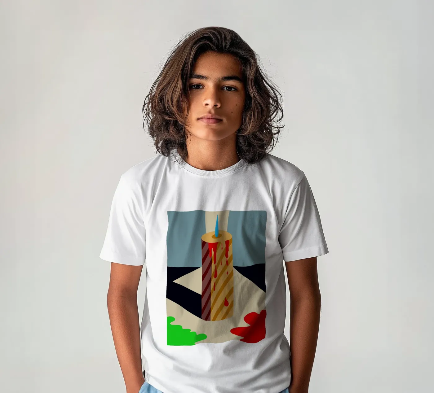 candle vector kids t-shirt by Botania