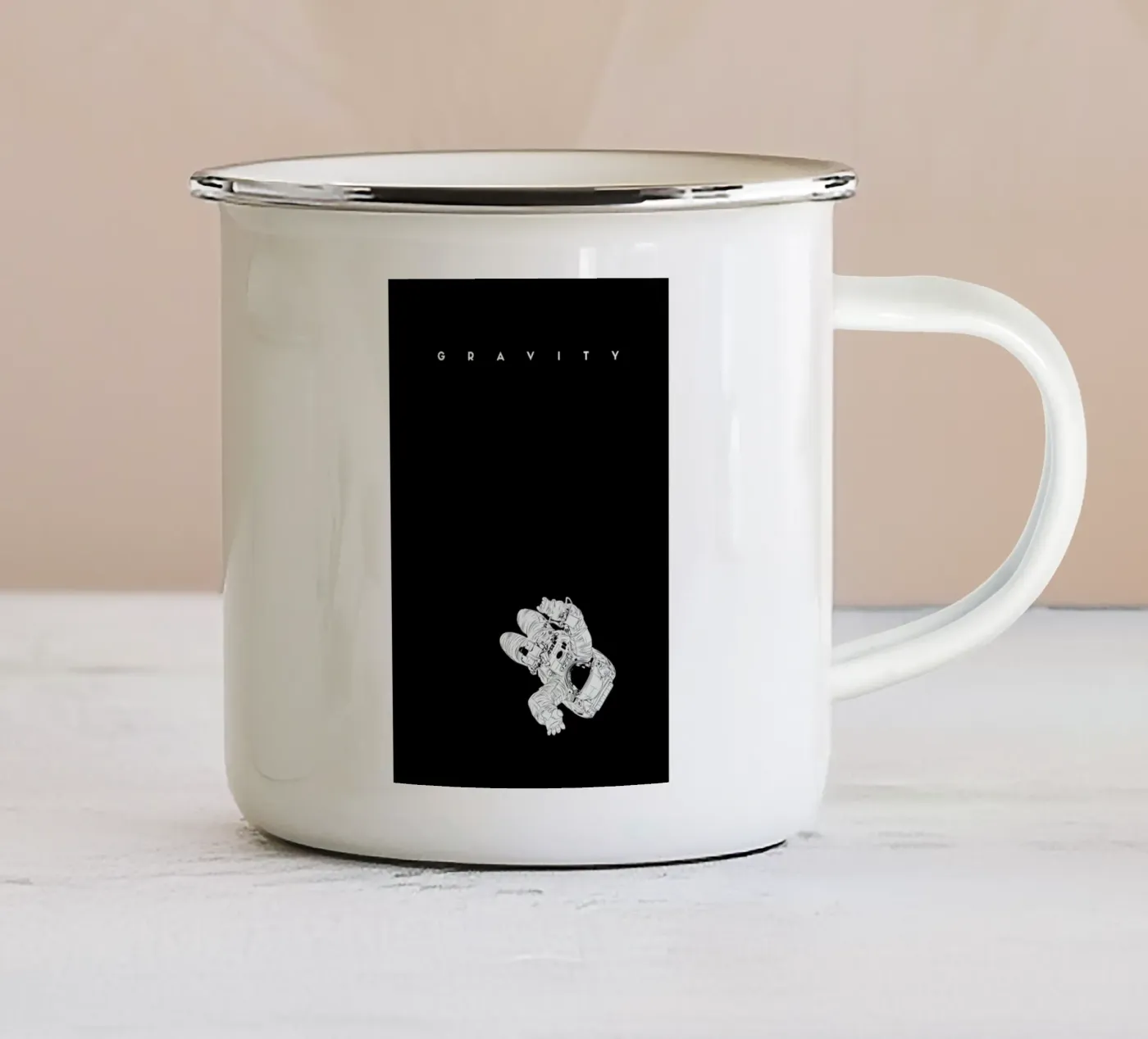 Gravity enamel mug by Cranio Dsgn
