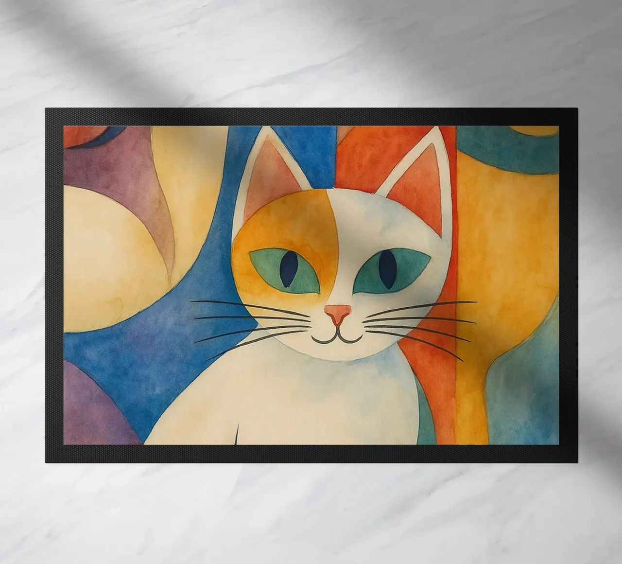 cat drawing doormat by Botania