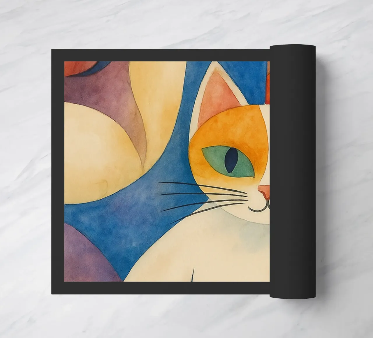 cat drawing doormat by Botania