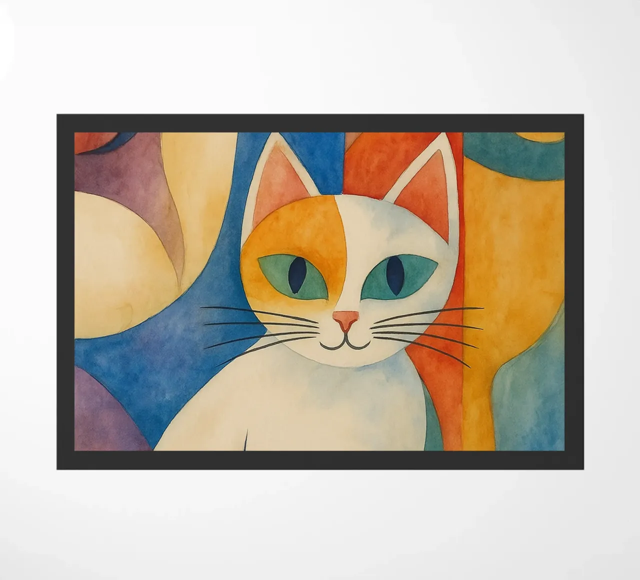 cat drawing doormat by Botania