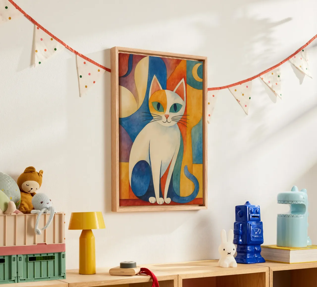 disegno del gatto tela con Cornice a cassetta da Botania