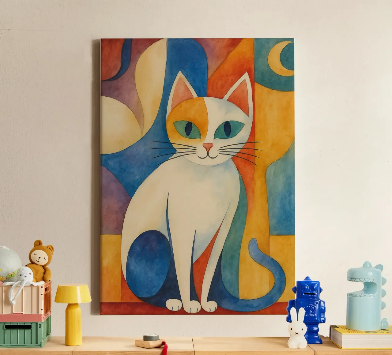 disegno del gatto tela con Cornice a cassetta da Botania