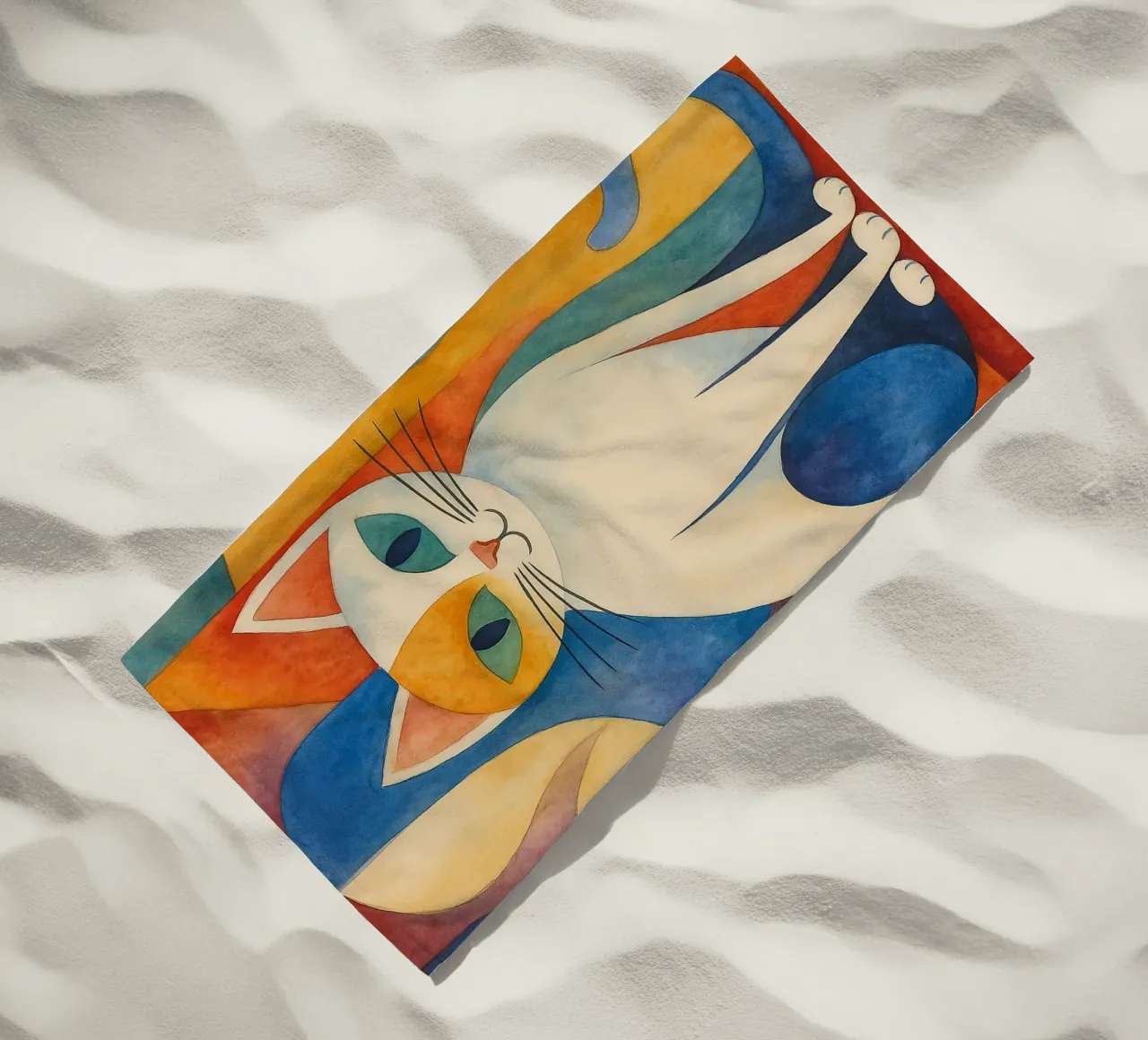 disegno del gatto telo mare da Botania