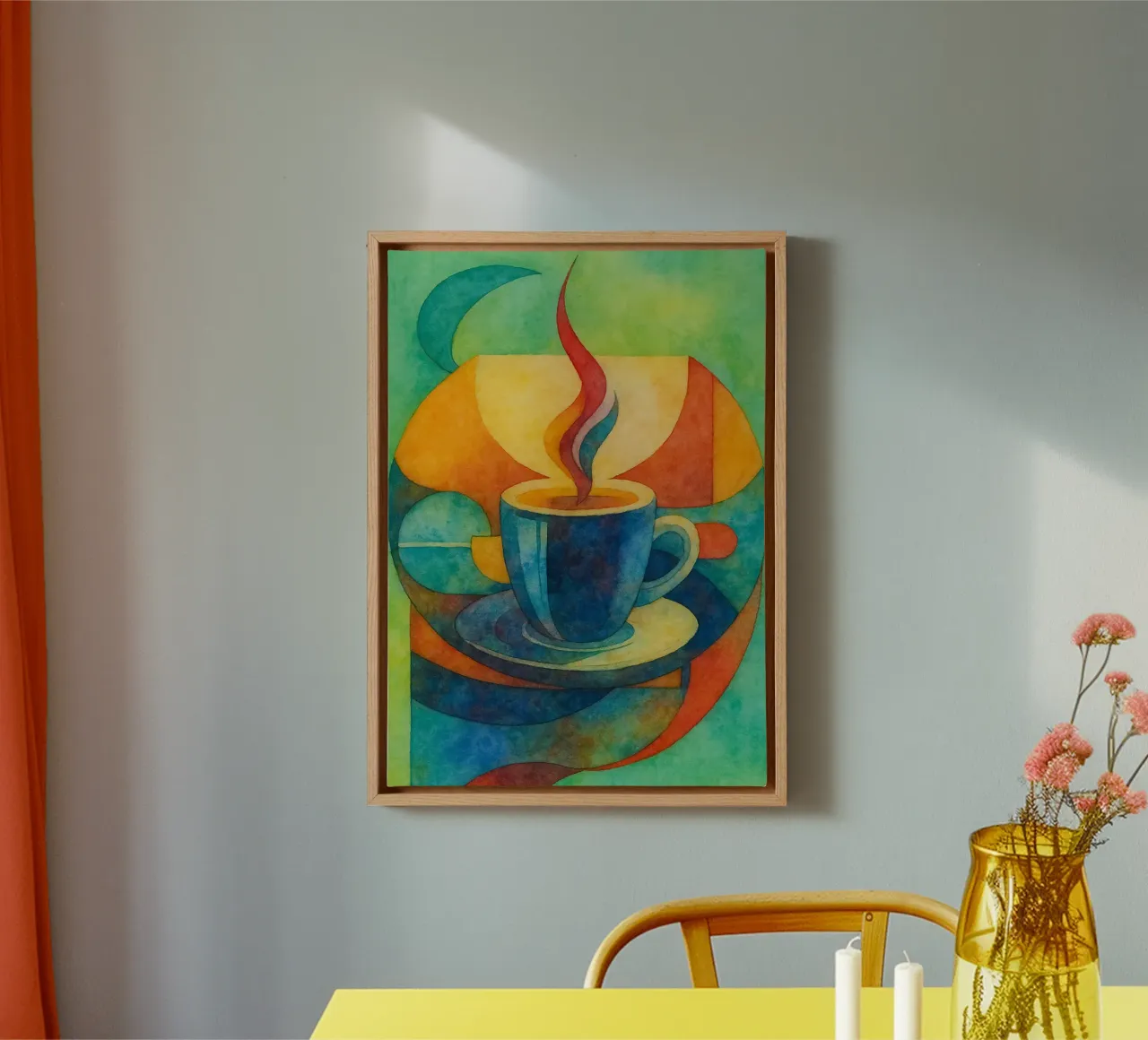 disegno del caffè tela con Cornice a cassetta da Botania