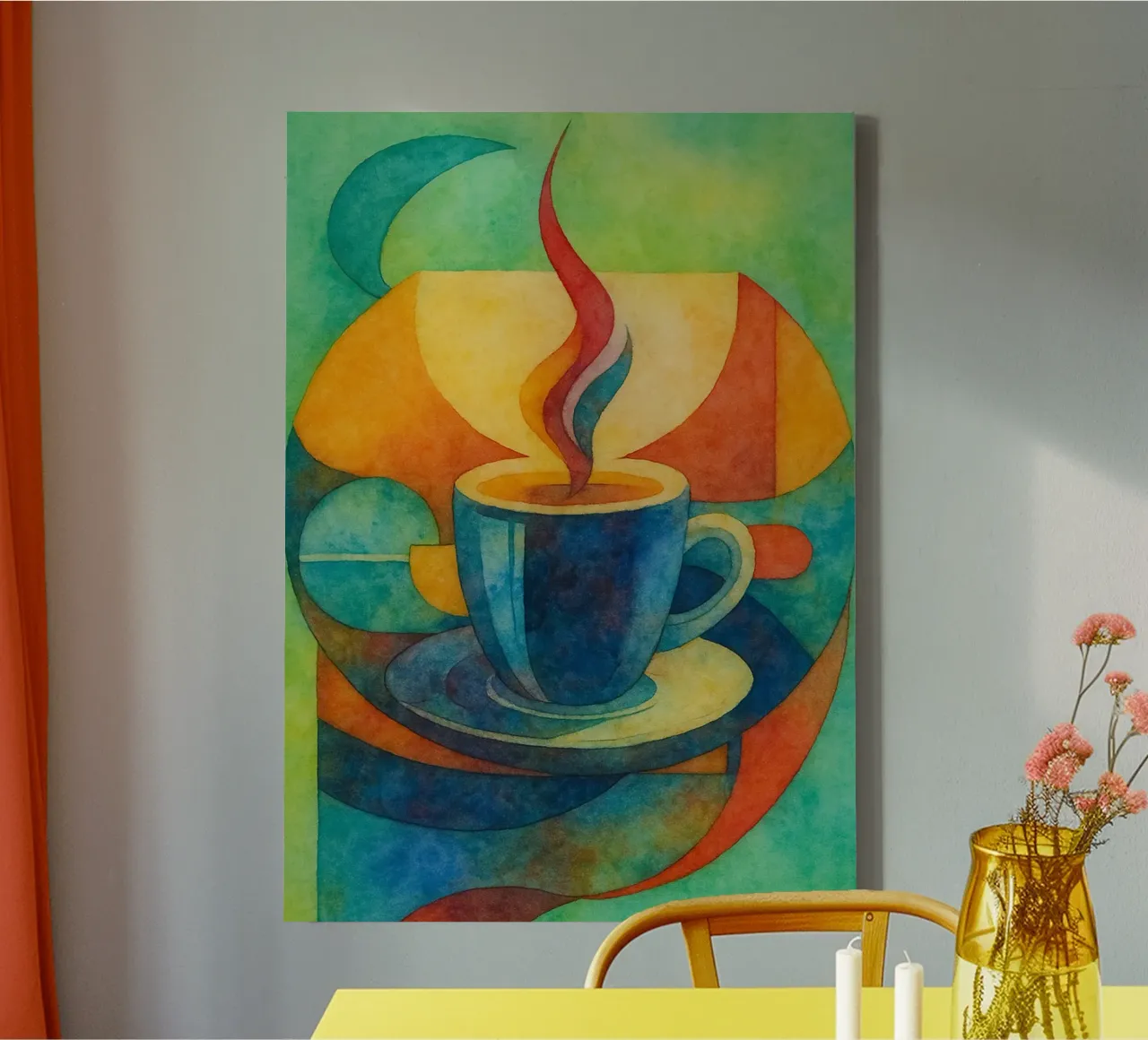 disegno del caffè tela con Cornice a cassetta da Botania