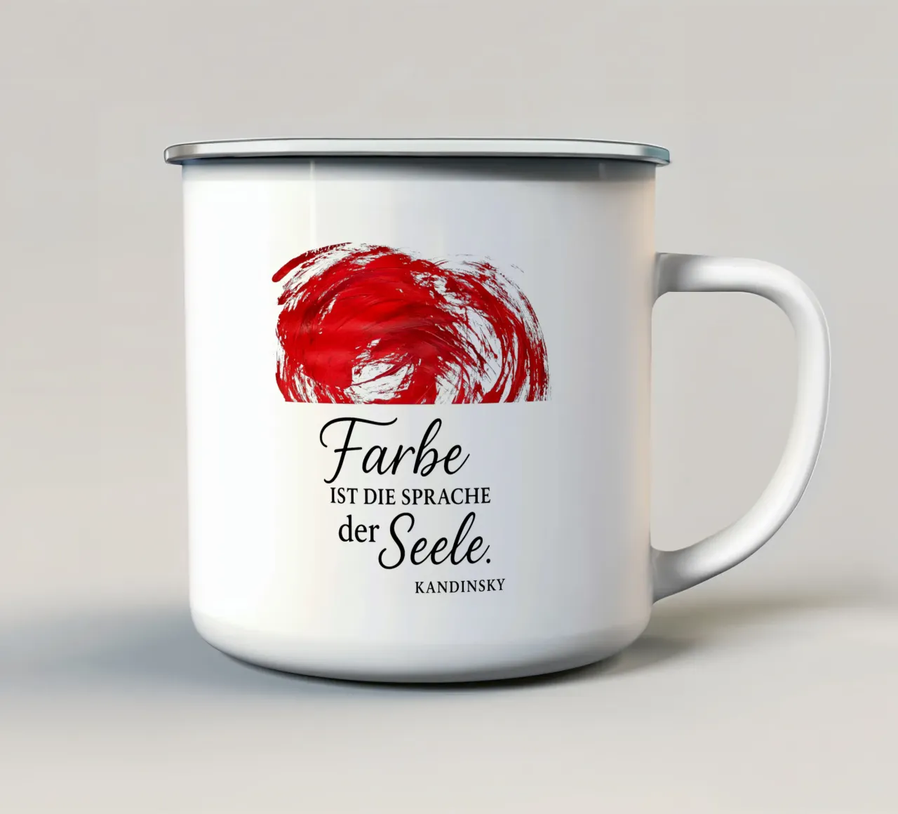 FARBE IST DIE SPRACHE DER SEELE (rot) tazza in smalto da Vintage Van Gogh