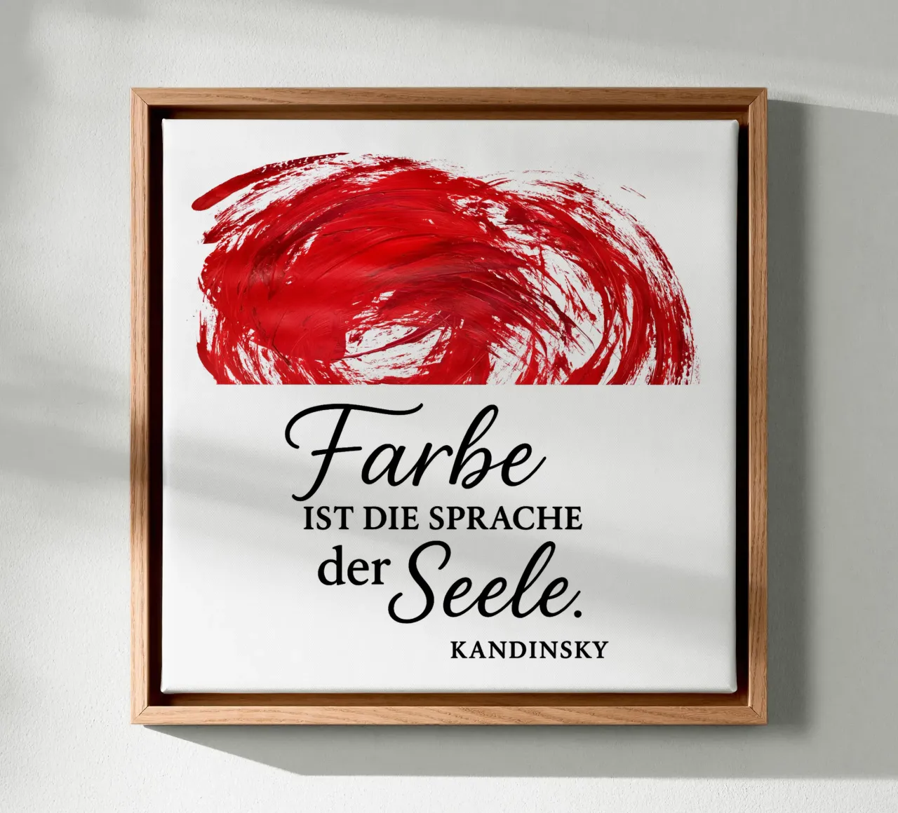 FARBE IST DIE SPRACHE DER SEELE (rot) tela con Cornice a cassetta da Vintage Van Gogh