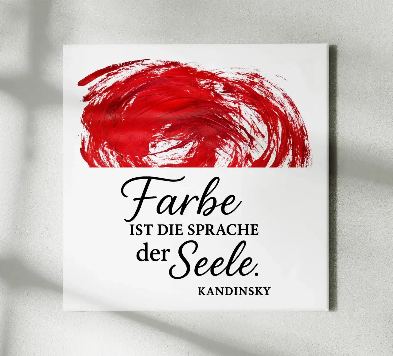 FARBE IST DIE SPRACHE DER SEELE (rot) tela con Cornice a cassetta da Vintage Van Gogh