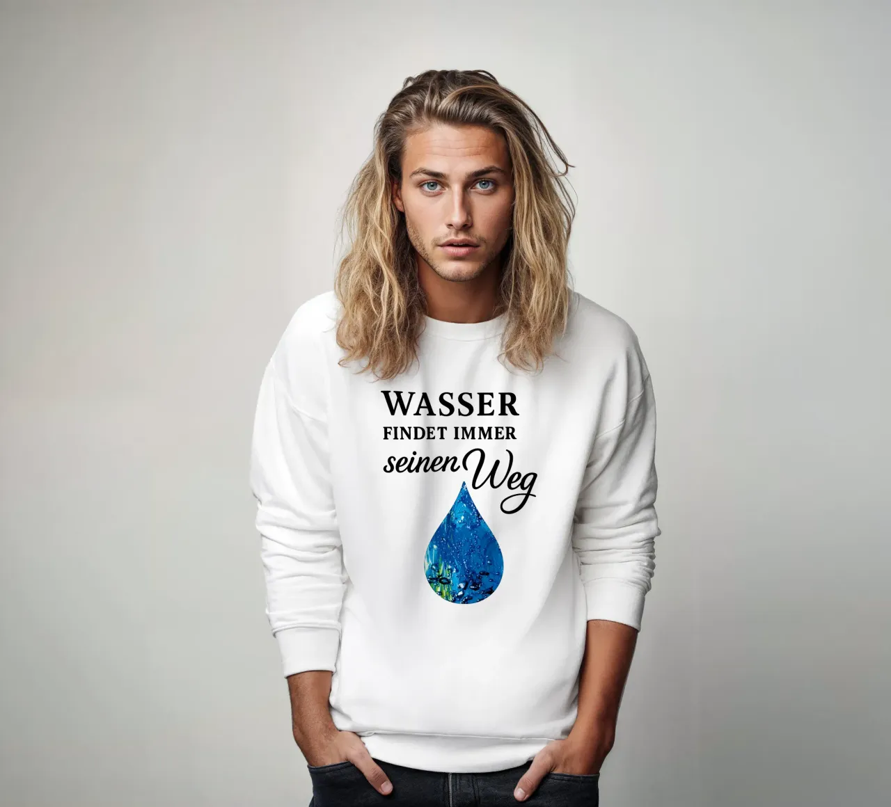 WASSER FINDET IMMER SEINEN WEG felpa da Vintage Van Gogh