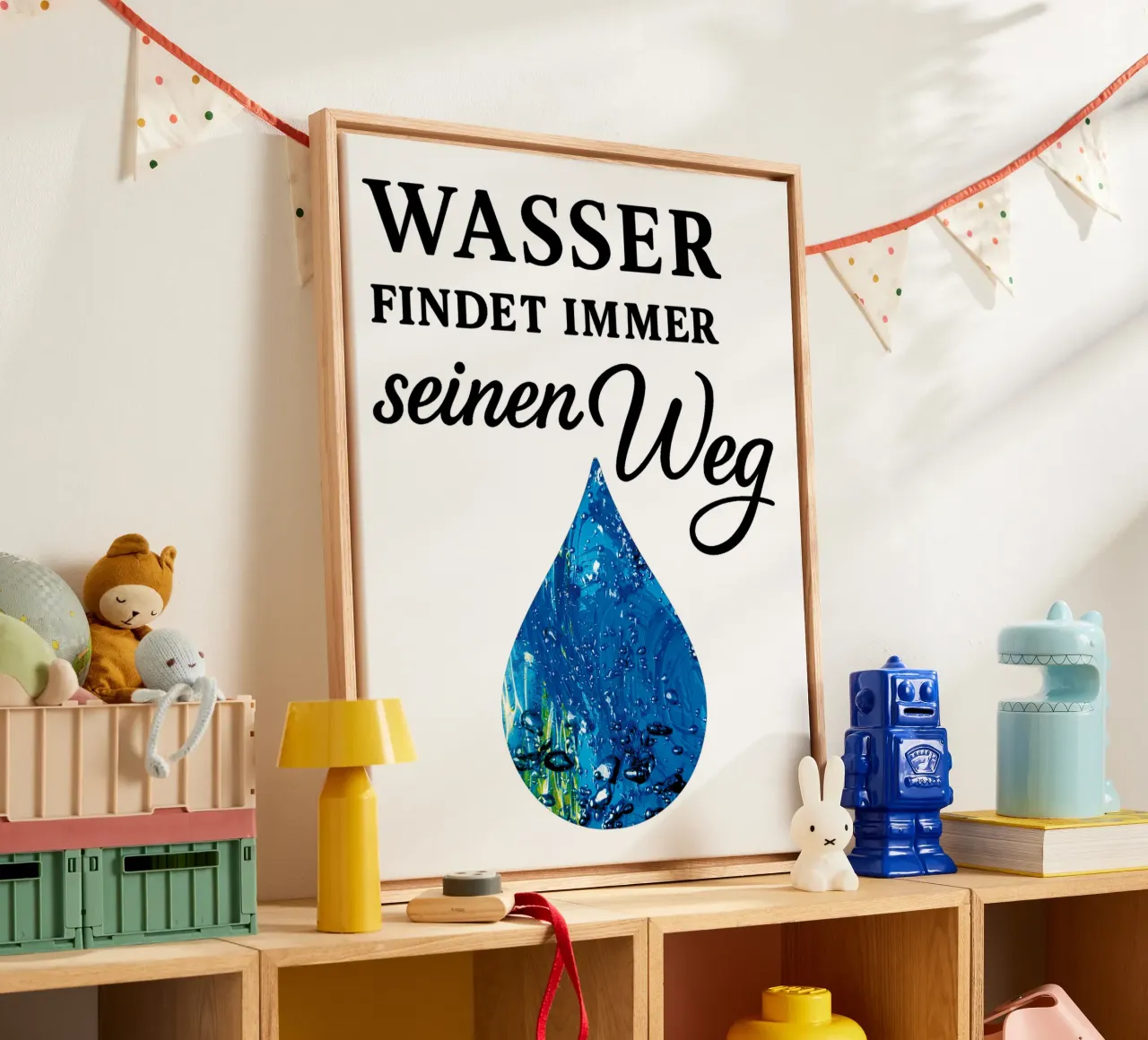 WASSER FINDET IMMER SEINEN WEG Leinwand mit Schattenfugenrahmen von Vintage Van Gogh