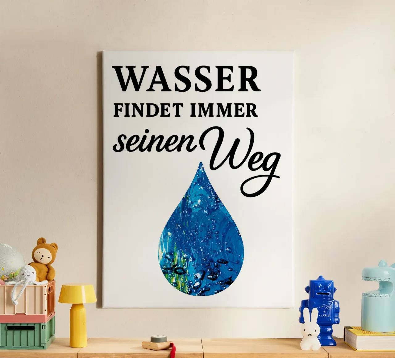 WASSER FINDET IMMER SEINEN WEG Leinwand mit Schattenfugenrahmen von Vintage Van Gogh