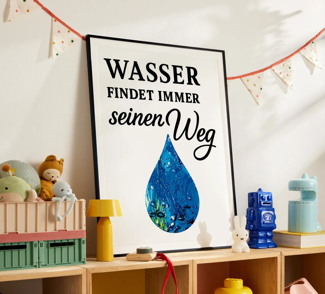 WASSER FINDET IMMER SEINEN WEG poster con telaio in plastica da Vintage Van Gogh