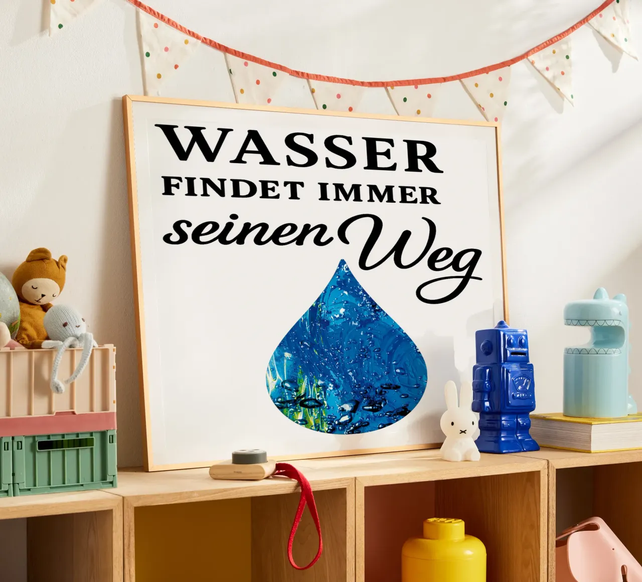 WASSER FINDET IMMER SEINEN WEG poster con telaio in plastica da Vintage Van Gogh