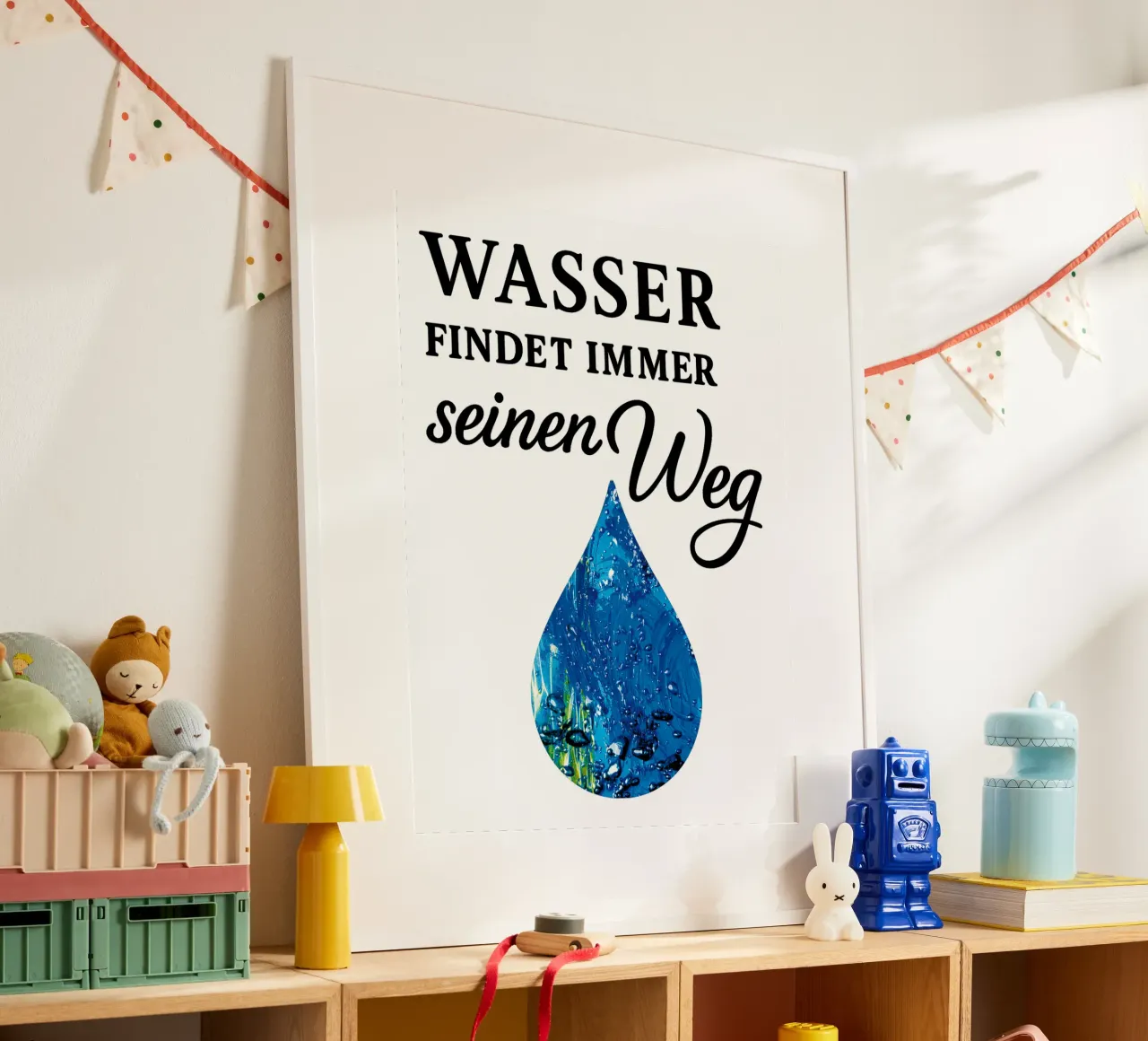 WASSER FINDET IMMER SEINEN WEG poster con telaio in plastica da Vintage Van Gogh