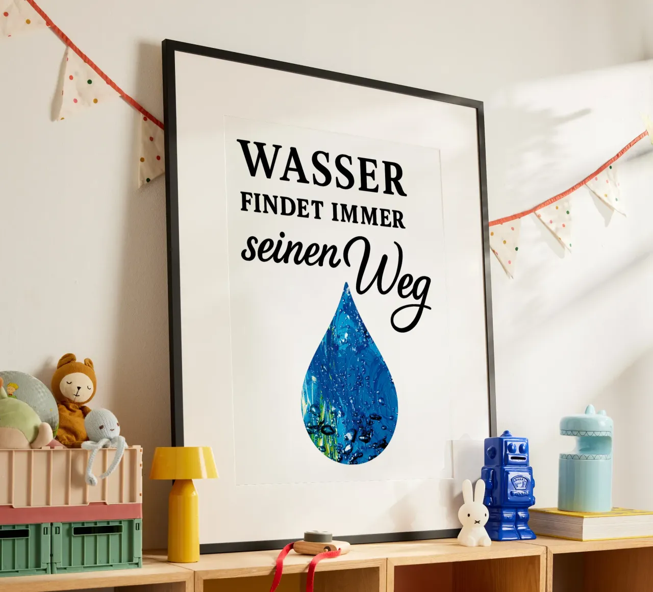 WASSER FINDET IMMER SEINEN WEG poster con telaio in plastica da Vintage Van Gogh