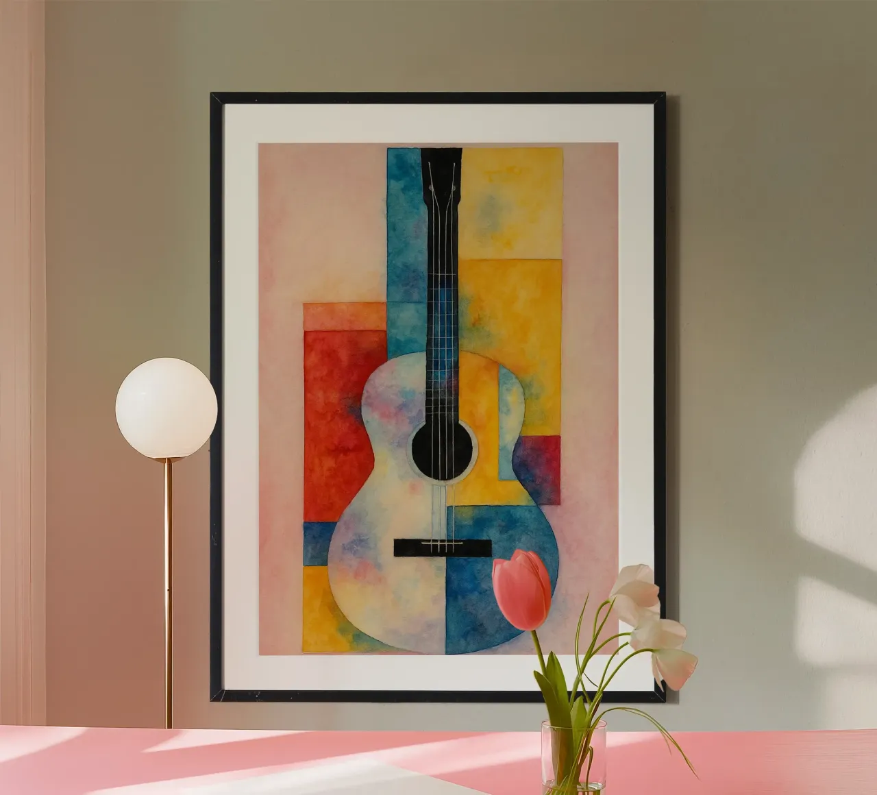 disegno della chitarra poster da Botania