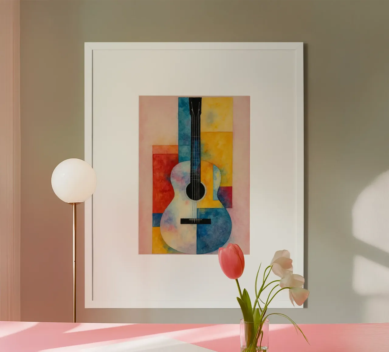 disegno della chitarra poster da Botania