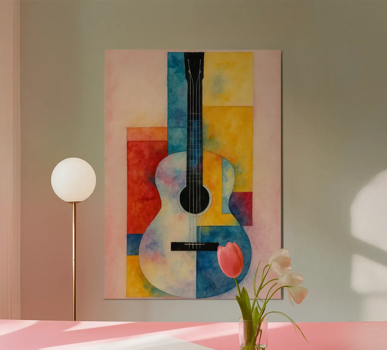 disegno della chitarra poster da Botania