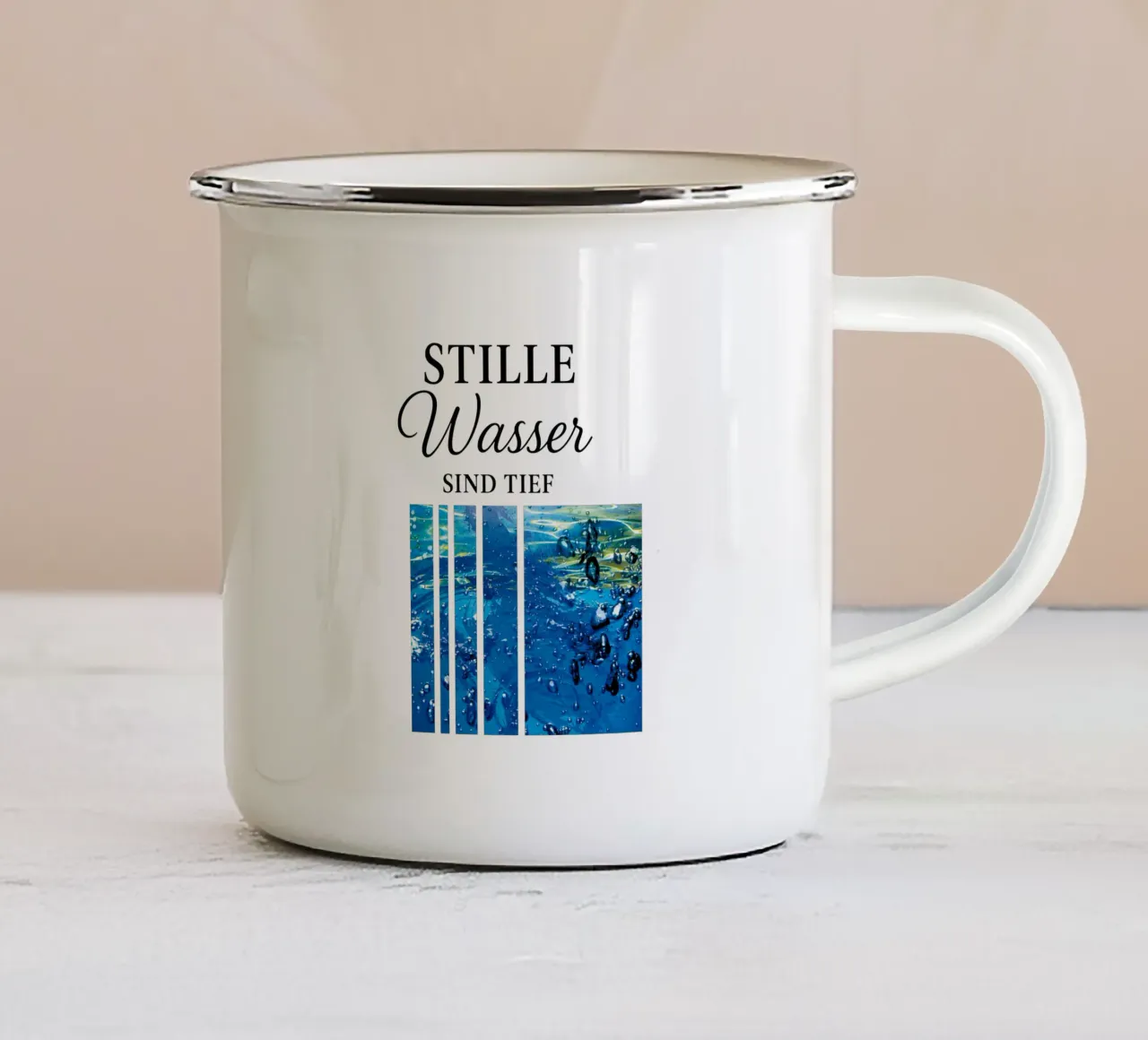 STILLE WASSER SIND TIEF tazza in smalto da Vintage Van Gogh