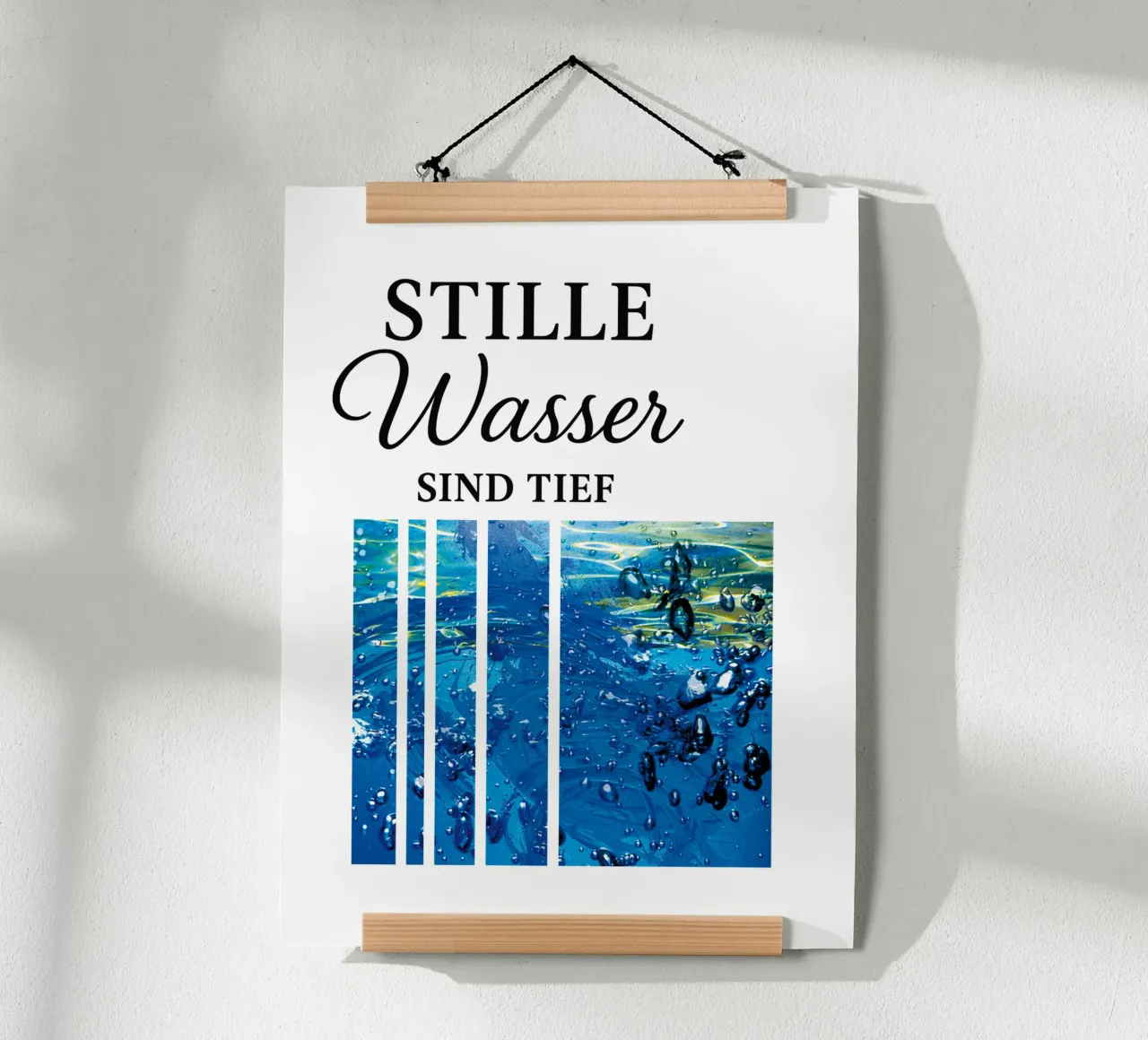 STILLE WASSER SIND TIEF poster met aluminium frame van Vintage Van Gogh