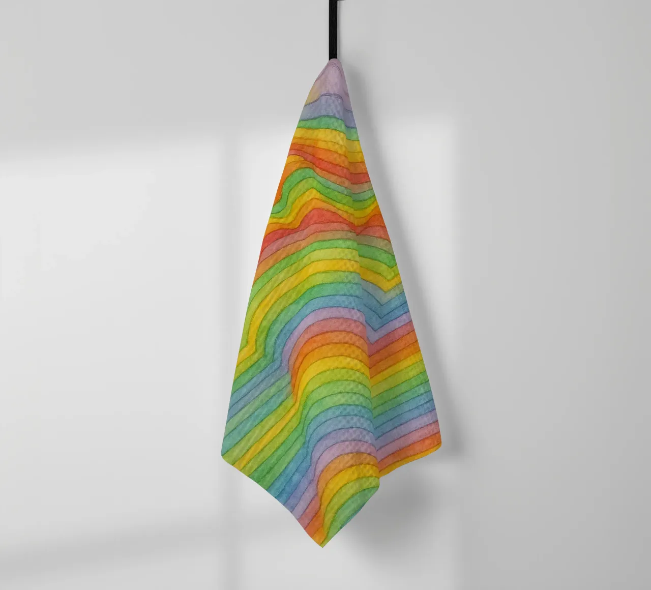 dessin au trait de l'arc-en-ciel de la main torchon de Botania