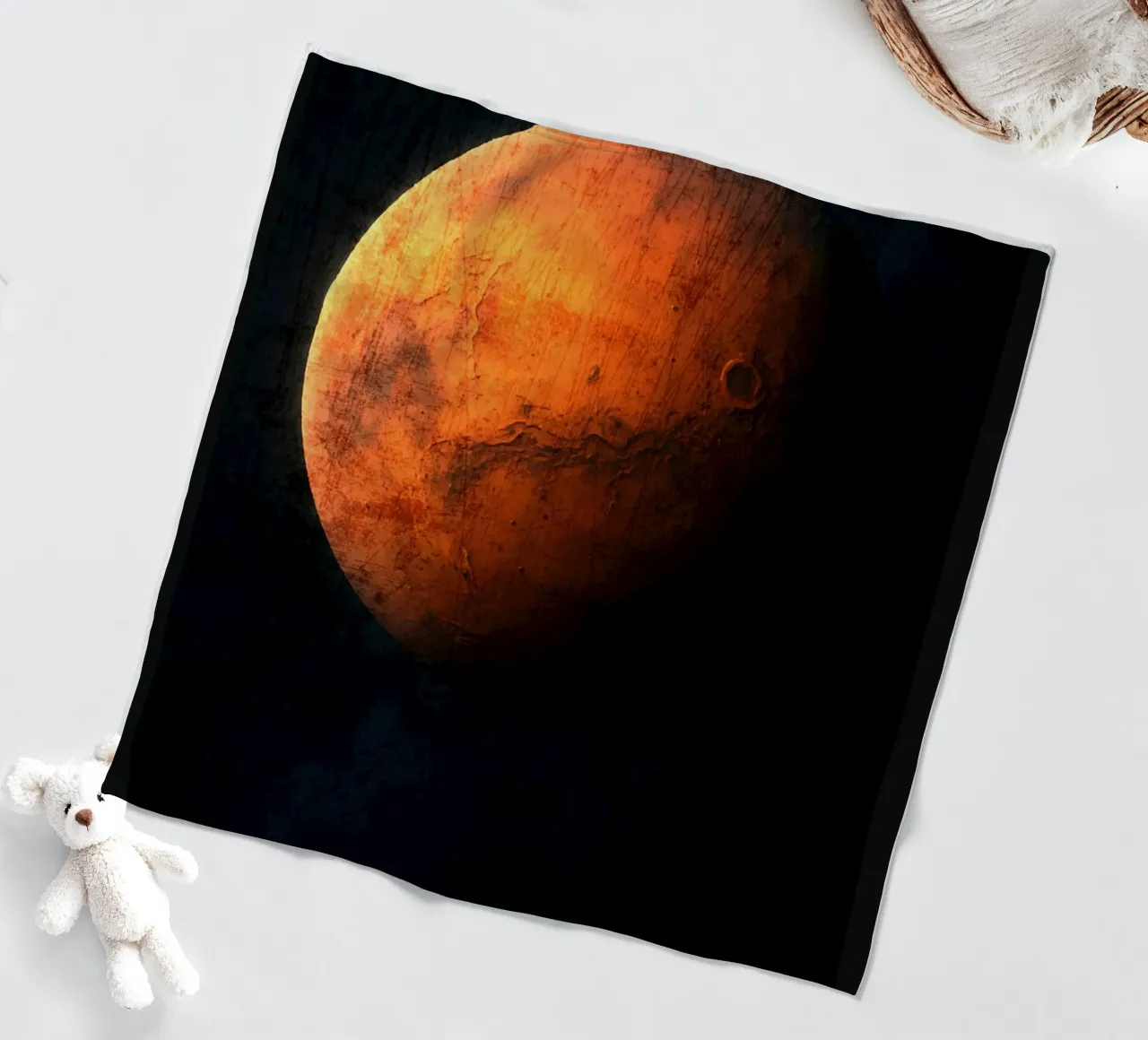 Mars Planet In the solar system fleece blanket by Ashley Studio