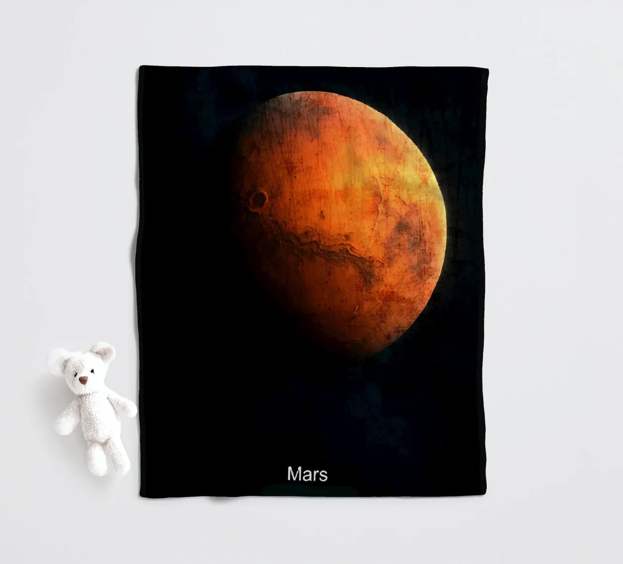 Mars Planet In the solar system fleece blanket by Ashley Studio