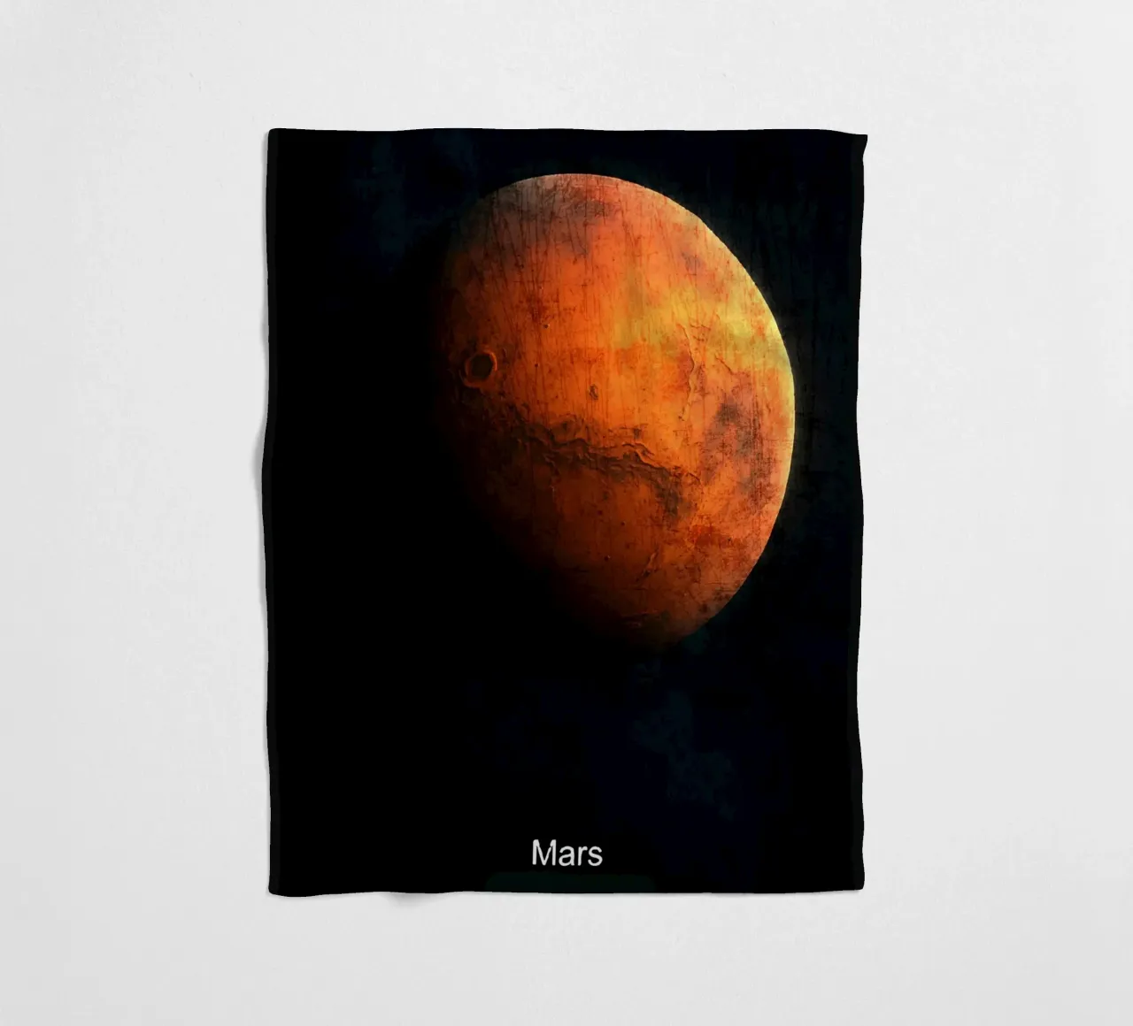 Mars Planet In the solar system fleece blanket by Ashley Studio