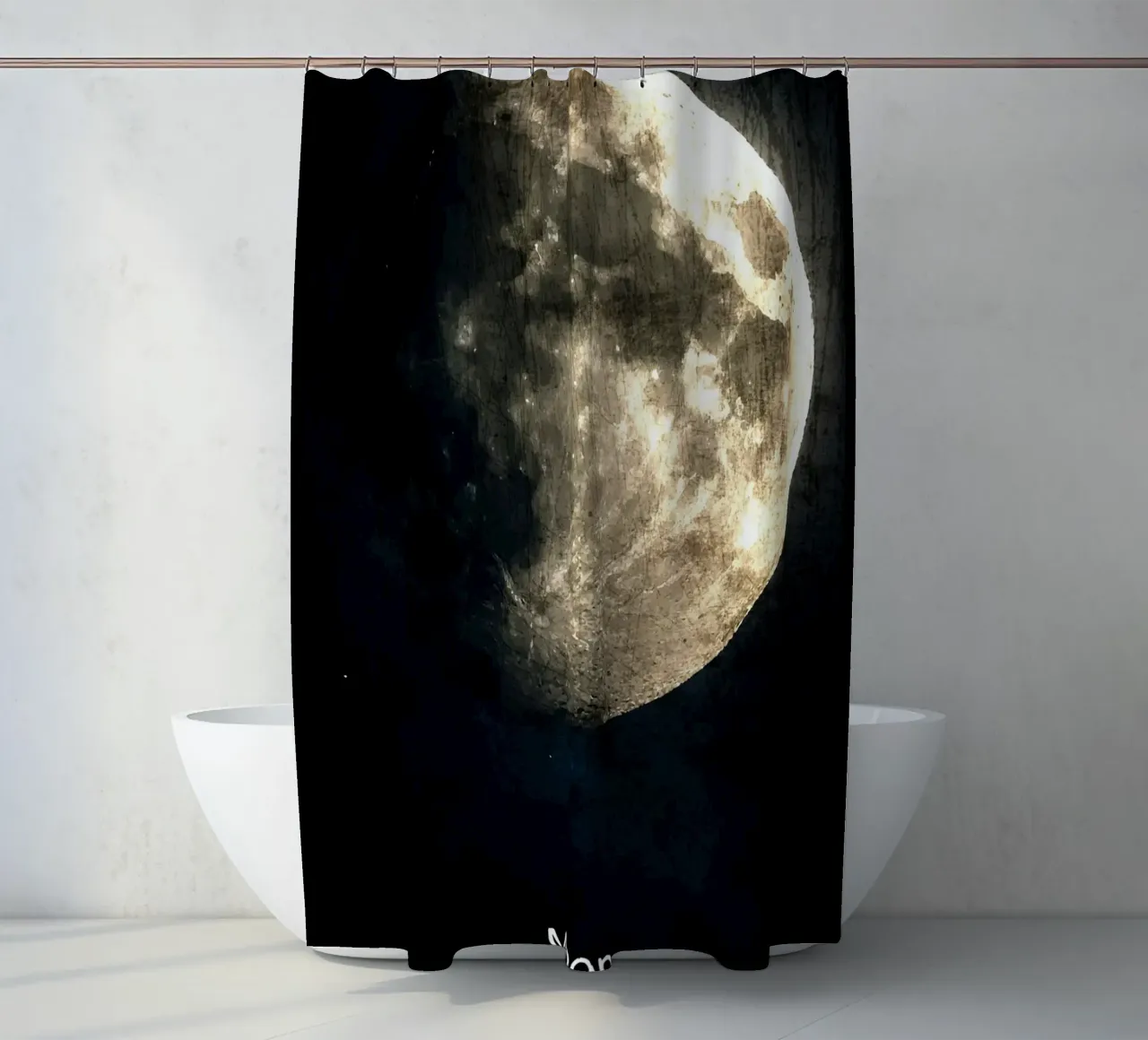 La lune dans l'espace Dans le système solaire rideau de douche de Ashley Studio