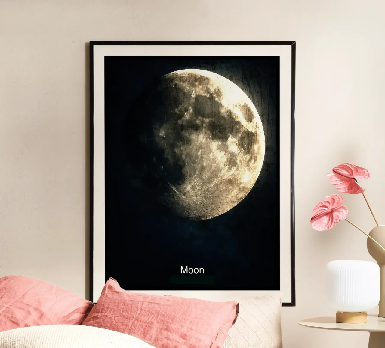 La lune dans l'espace Dans le système solaire poster de Ashley Studio