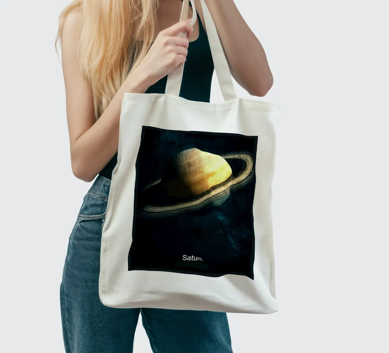 Saturn Planet In the solar system tote bag by Ashley Studio