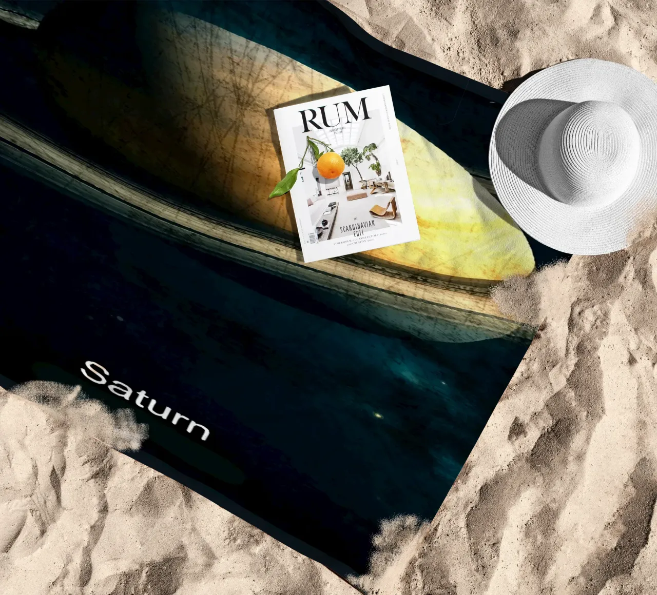 Saturn Planet In the solar system beach towel by Ashley Studio