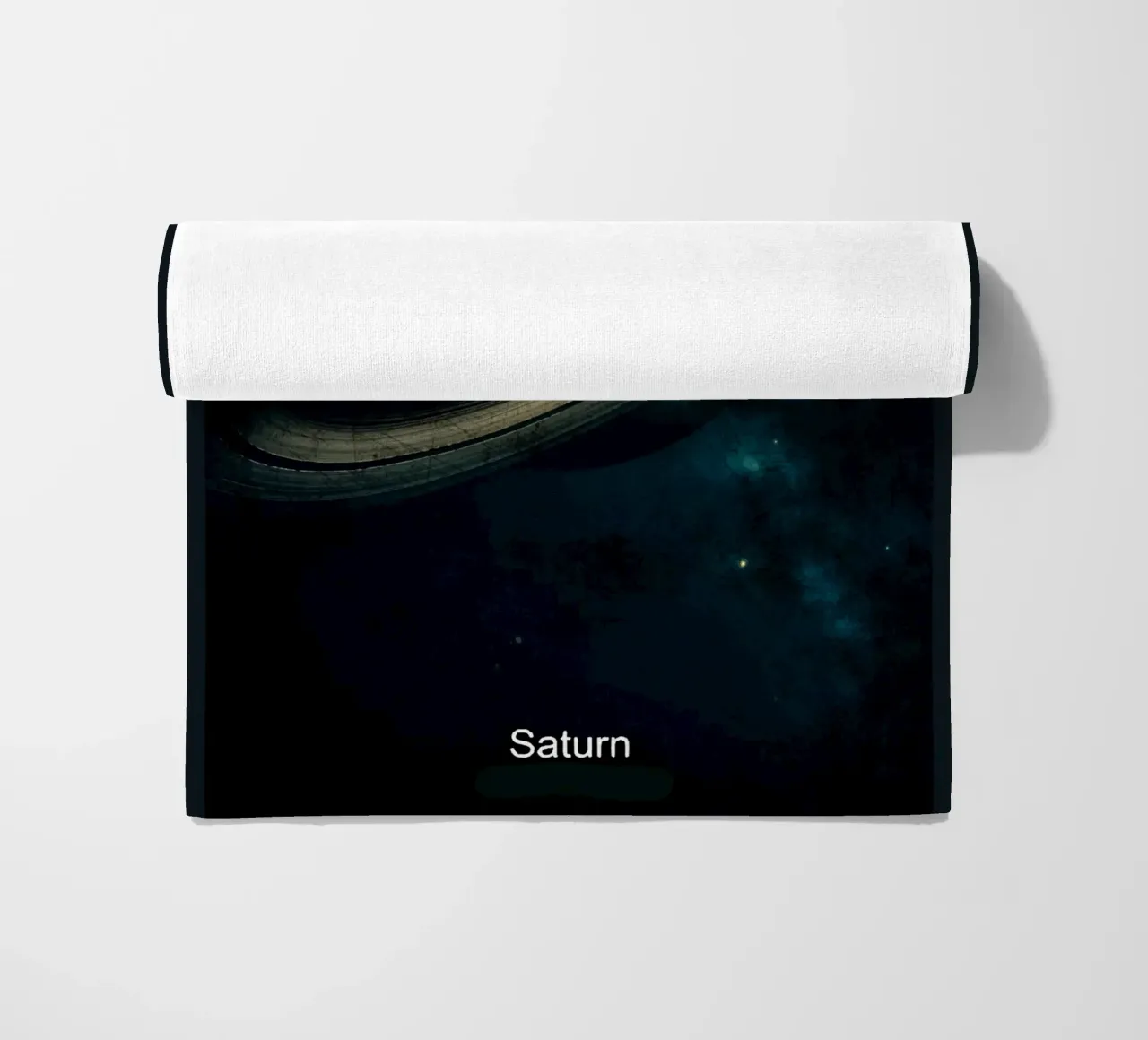 Saturn Planet In the solar system beach towel by Ashley Studio
