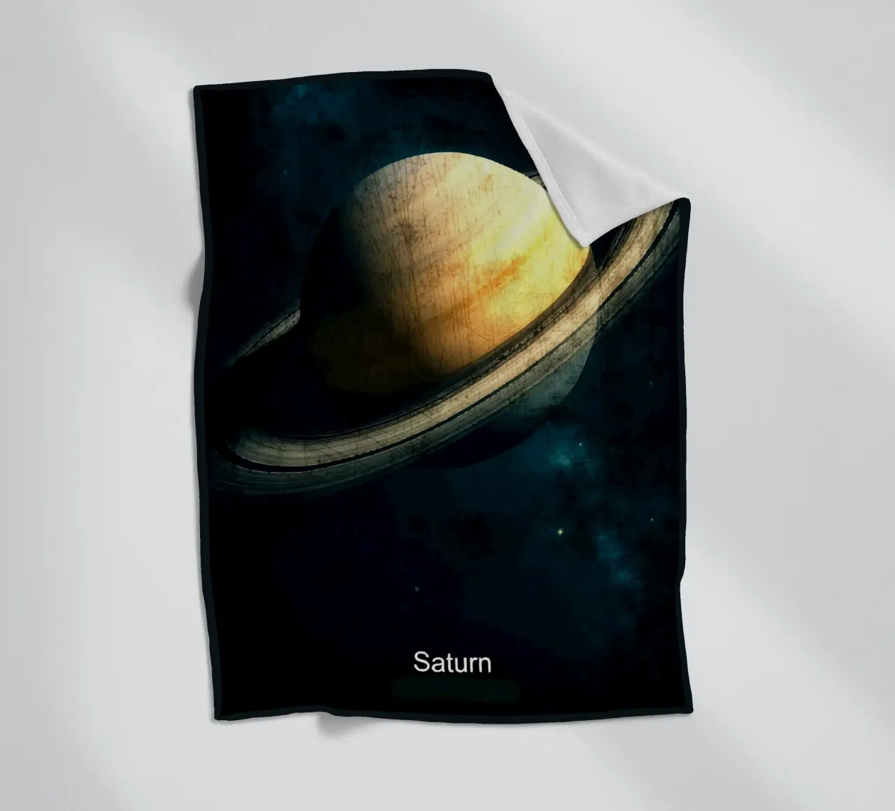 Saturn Planet In the solar system fleece blanket by Ashley Studio
