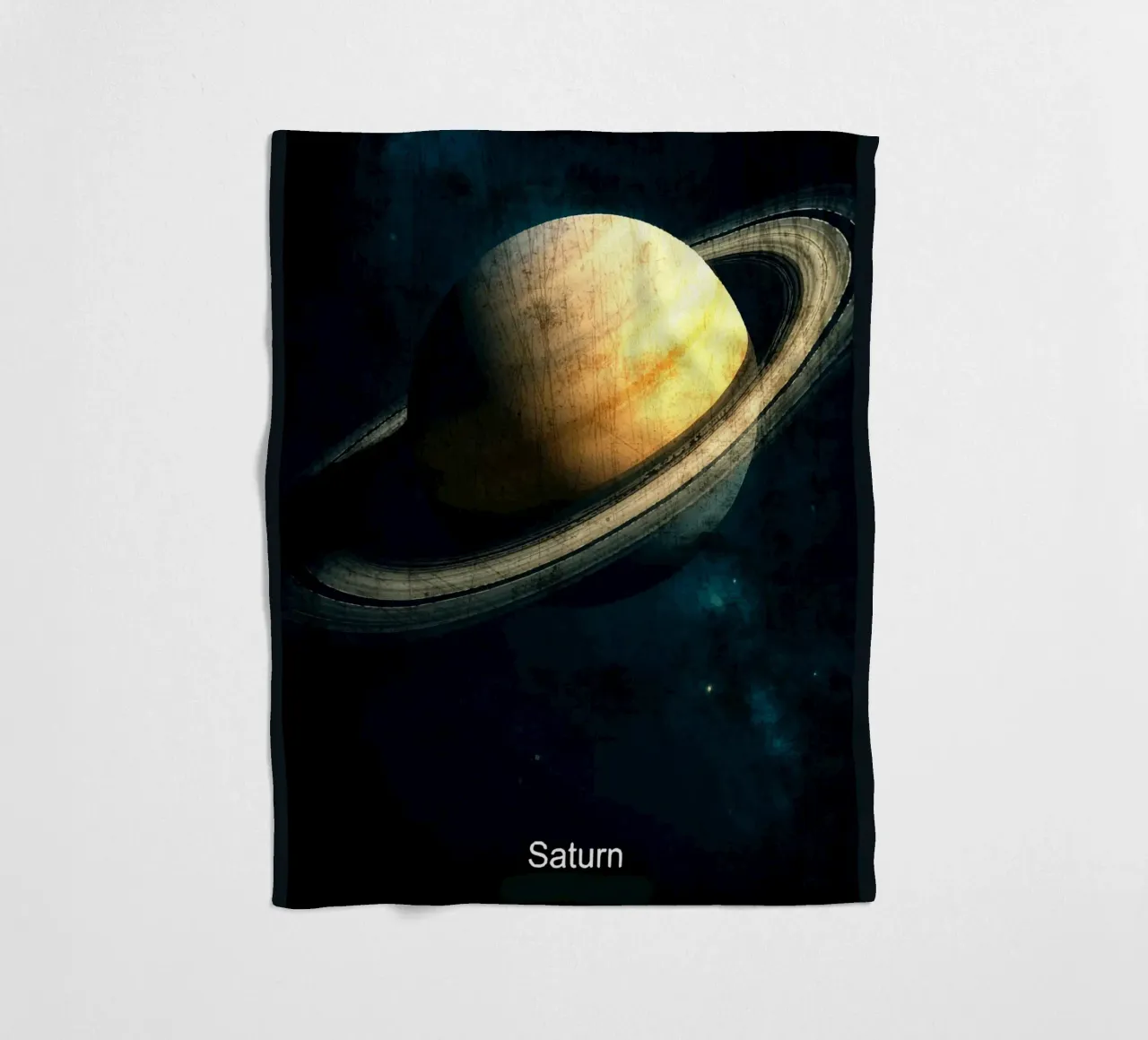 Saturn Planet In the solar system fleece blanket by Ashley Studio