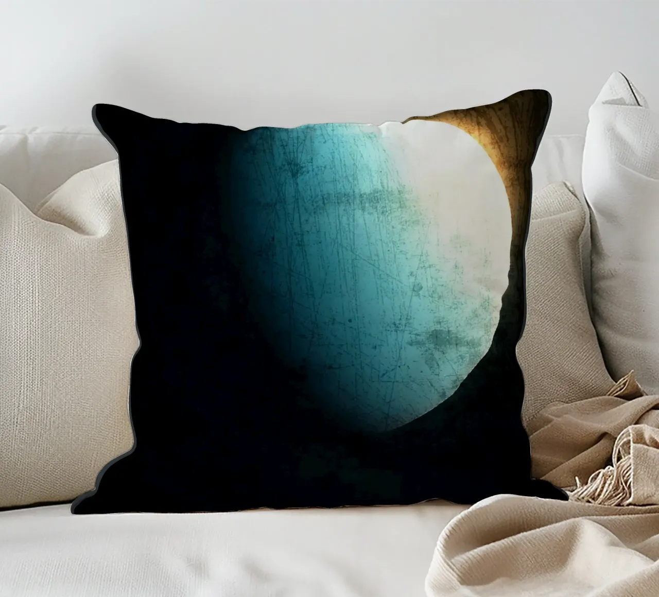 Uranus Planet In the solar system decorative cushion by Ashley Studio